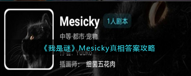 《我是谜》Mesicky真相答案攻略
