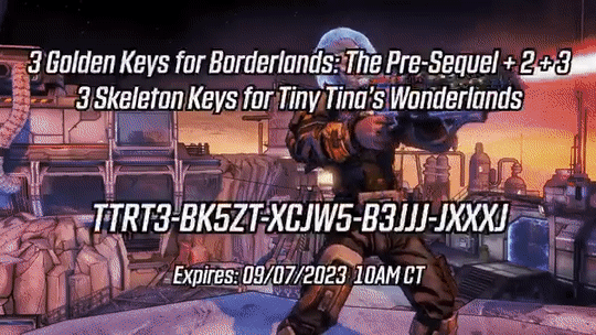 无主之地系列游戏2023年9月金钥匙钻石钥匙一览