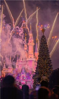 迪士尼城堡背景图夜晚壁纸