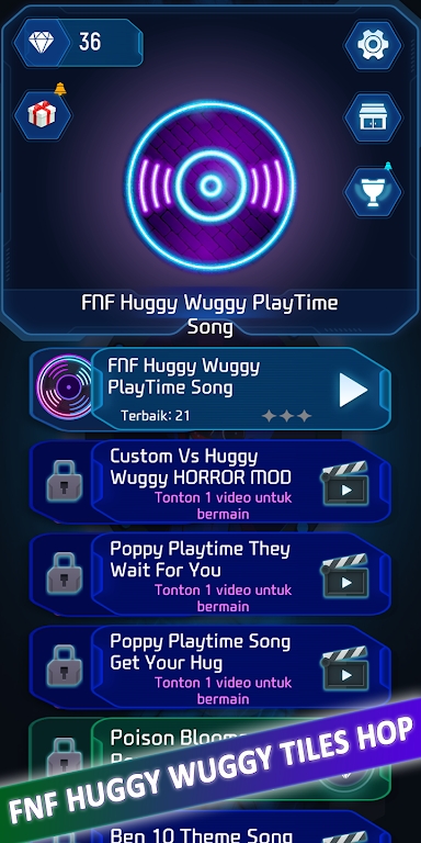 火球瓷砖跳(All FNF Huggy Wuggy Tiles Hop)
