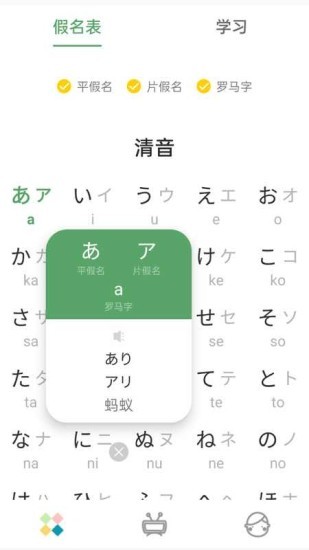 日语五十音图发音表最新版
